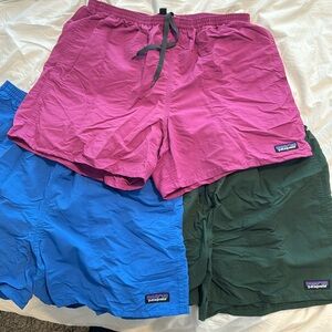Patagonia Baggies Swim Suit 5” inseam size Large 3 Pack